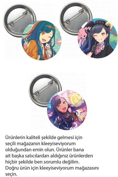 kleeyiseviyorum Hatsune Miku Pjsekai Project Sekai Colorful Anime Buton Rozet...