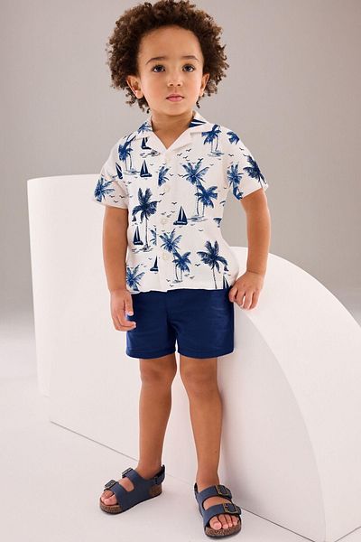 Daisy Dolly Boy's Shirt Gabardine Shorts Set