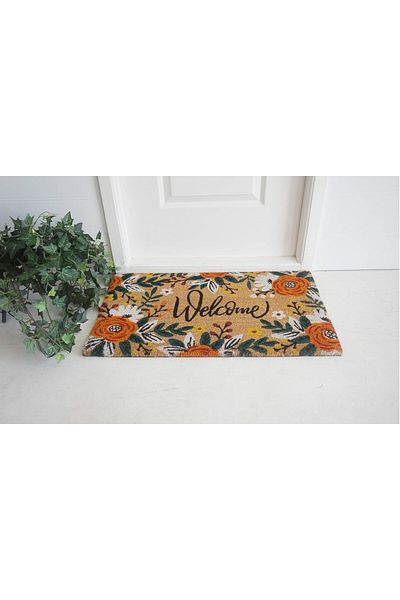 ORCHID WELCOME PRINTED COIR DOORMAT 45X75 CM