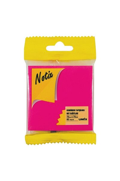Umur Notıx Neon Pink Adhesive Note Paper 75x75mm 80 Sheets