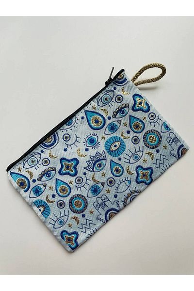 GALATA GIFT Portofel de damă cu ochi rău, fermoar elegant de mărime medie, portofel căptușit