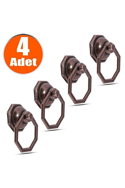 Badem10 Pendul octogonal din metal antic - Mobilier antic cu inele, sertare de bucătărie și mânere pentru dulapuri