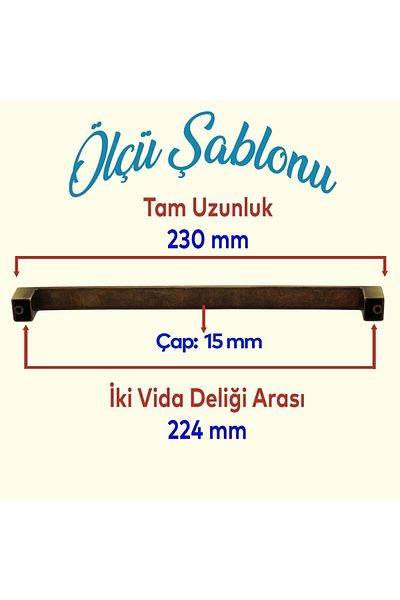 Badem10 Metal Bihter, galben antic, 224 mm, mobilier, sertar de bucătărie, dulap, mâner dulap, mânere