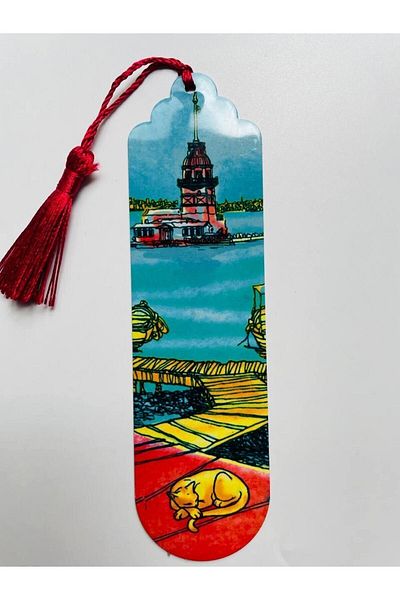 GALATA GIFT Εικονίδια της Κωνσταντινούπολης με θέμα Ζωηρόχρωμο σελιδοδείκτη με φούντες