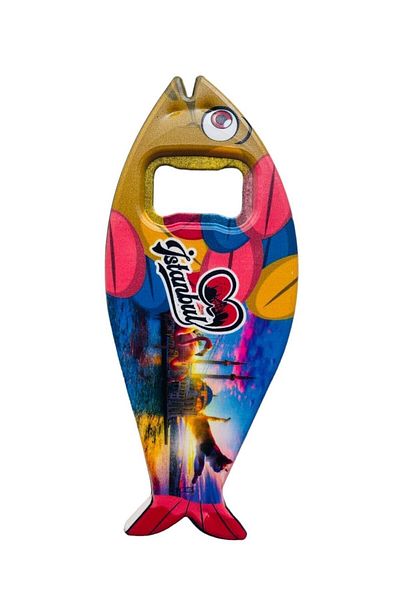 GALATA GIFT Bottle Opener Magnet, Istanbul Themed Fish Shaped Magnet Bottle Opener