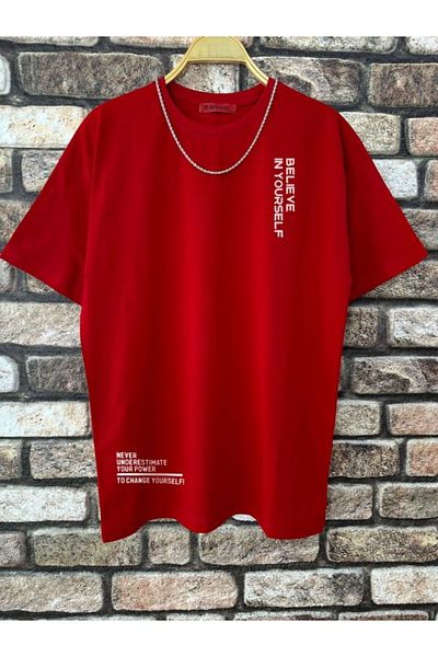 Altamira Ανδρικό μπλουζάκι με στάμπα Red Believe Oversize