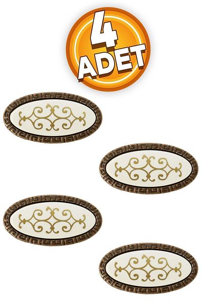Badem10 Buton Select Metal Alb Tumbled Cupru antic (4 buc.) Mobilier Bucătărie Sertar Dulap Mâner Mâner