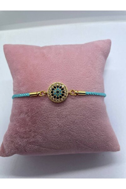 GALATA GIFT سلسلة مكرامية ملتوية، مستديرة، حجرية، أزرق فاتح، سوار مصعد، تفاصي...