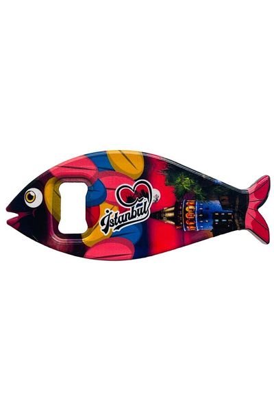 GALATA GIFT Bottle Opener Magnet, Istanbul Themed Fish Shaped Magnet Bottle Opener