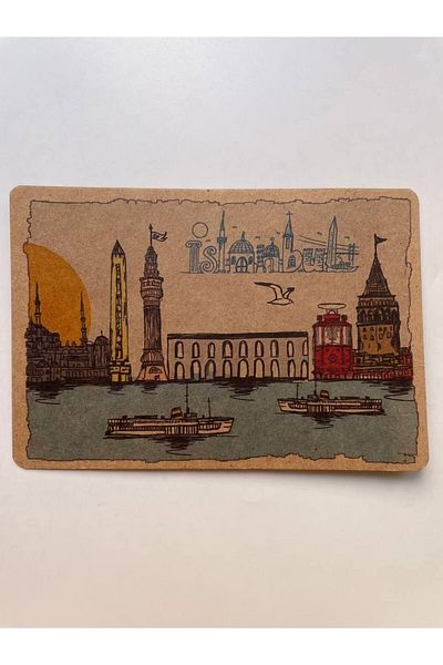 GALATA GIFT Θέμα Κωνσταντινούπολη, Νοσταλγικό, Kraft, Κάρτα, Καρτ ποστάλ, Καρτ ποστάλ, 16*11cm