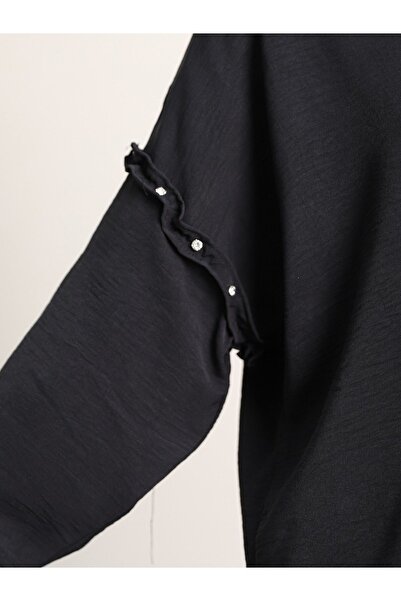 HİJABAYA Stone Detailed Frilly Casual Ayrobin Tunik