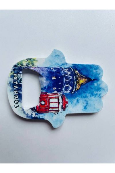 GALATA GIFT Deschizător de sticle în formă de mână de Fatman, cu tematică Istanbul, magnet pentru deschidere