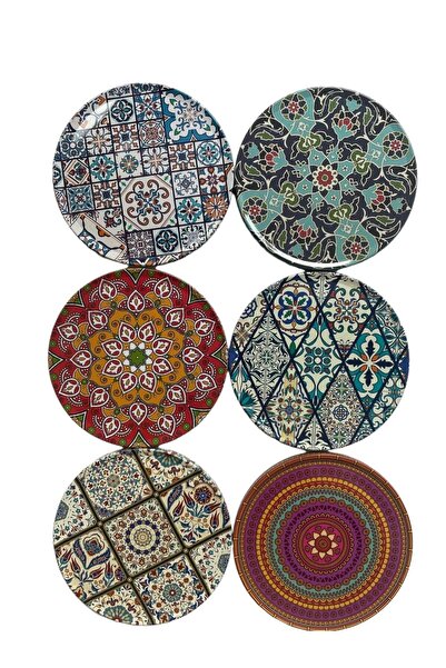 GALATA GIFT 6-Piece Coaster, Coaster, 6 Pieces Traditional Rug Patterned Cork...