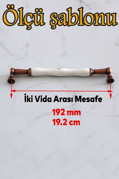 Badem10 Termessos (PREMIUM) Porțelan antic cupru antic 192 mm Mobilier bucătărie sertar dulap mâner mâner