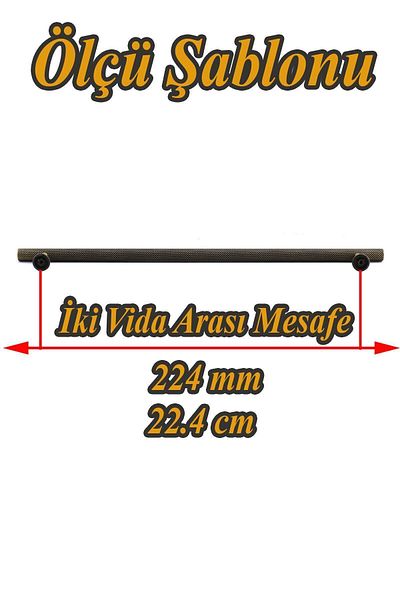 Badem10 Doruk (PREMIUM) 224 mm Mobilier din metal galben antic, sertar de bucătărie, dulap, mâner