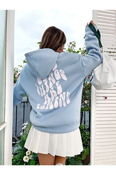 Altamira Φούτερ με κουκούλα Unisex Blue Good Things με στάμπα με κουκούλα