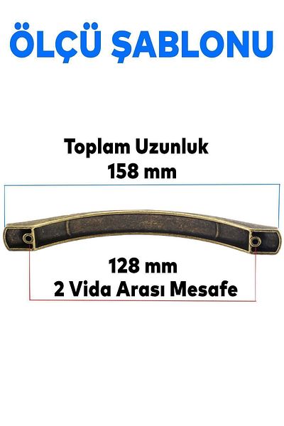 Badem10 128 MM - 12,8 CM Mânere de mobilier din metal galben - Mâner antic antic pentru dulap