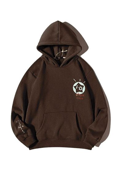 Altamira Φούτερ με κουκούλα Unisex Brown Id Printed Oversize