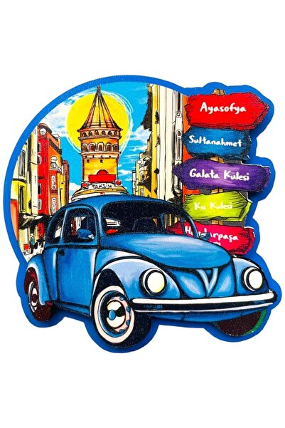 GALATA GIFT Buzdolabı Magneti, İstanbul, Araba, Vosvos Şekilli Şehir Magnet, ...