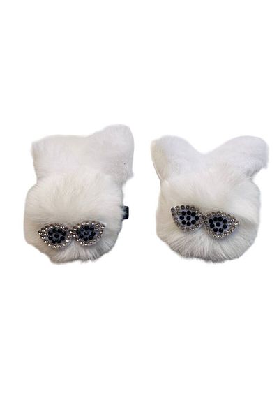 GALATA GIFT Agrafă dublă, roz, crocodil de pluș, ochelari, agrafă de păr cu ureche, agrafă de pluș pentru fetiță 4 cm