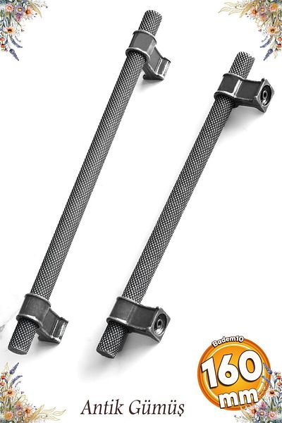 Badem10 Hisar Antique Argintiu Metal 160 Mm Zimțat Mobilier Bucătărie Sertar Dulap Mâner Mâner