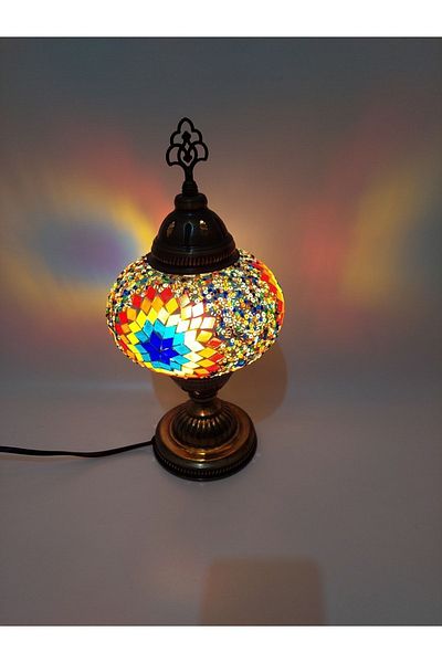 GALATA GIFT Mosaic Lampshade, Decorative Table Lamp, Three Number Turkish Lamp, 18cm Diameter