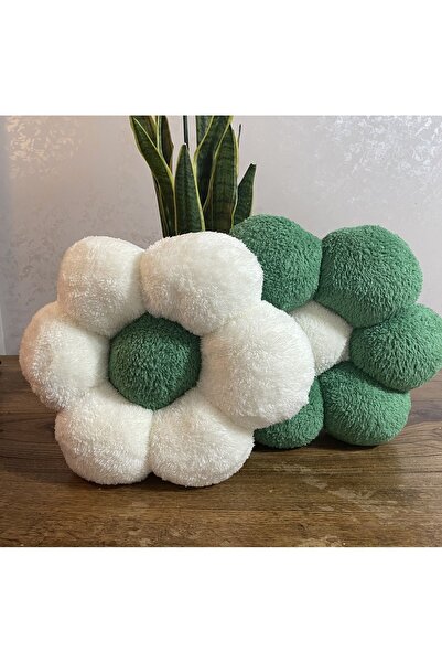 happyteks Margaretă verde Culoare dublă Pernă de aruncare Pernă de pluș Pernă...