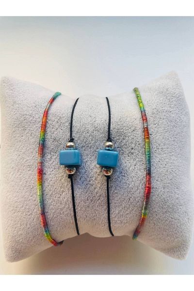 GALATA GIFT Friend Bracelet Set of 4, Pair, Bracelet, Two Lucky Bracelets as a Gift