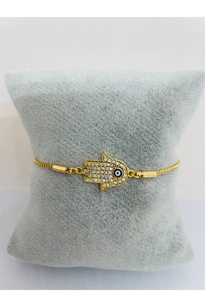 GALATA GIFT Fatimans Hand Series - Elevator Rhinestone Steel Bracelet