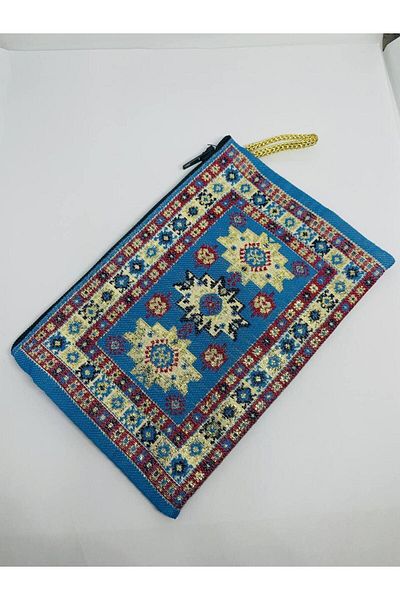 GALATA GIFT Women's Medium Size Wallet - Stylish, Zippered, Lined, Rug Patterned Coin Wallet 15x10