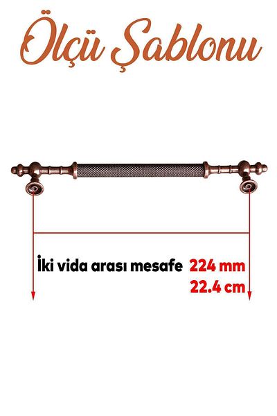 Badem10 Lemn de molid antic cupru metal antic 224 mm mobilier bucătărie sertar dulap dulap mâner mâner