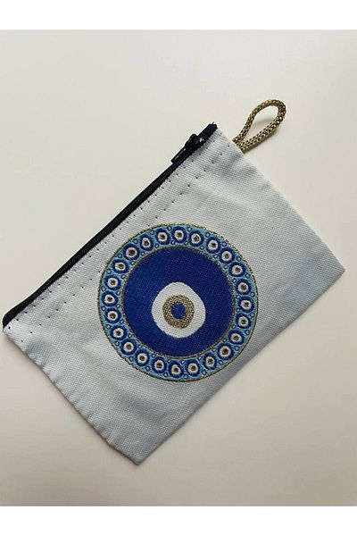 GALATA GIFT Women's Wallet with Evil Eye, Medium Size Stylish Zippered, Lined Wallet