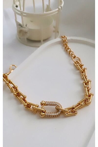 VNS Accessories سوار تيفاني من الفولاذ مزين بحجر الزركون