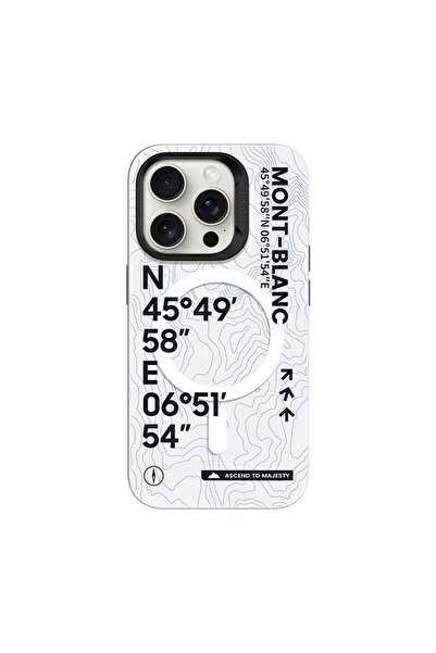 Benks iPhone 16 Pro Max  Uyumlu  Kılıf Magsafe Şarj Özellikli Koordinat Yazı ...