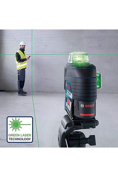 Bosch Professional 360 Level GLL 3-80 CG (1x battery 12V, green laser, mount, range: 30m,in L-BOXX)