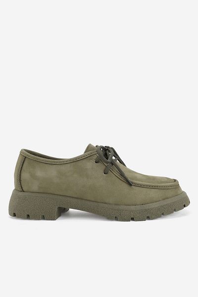 TUNAELLİ Green Nubuck Oxford Ayaş - Piele naturală autentică, cu șireturi, mărimea 36-41