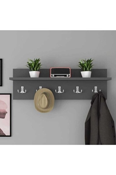 İsabet Antrasit Modern Duvar Askısı Portmanto Askılık Beyaz Vestiyer Elbise Askısı