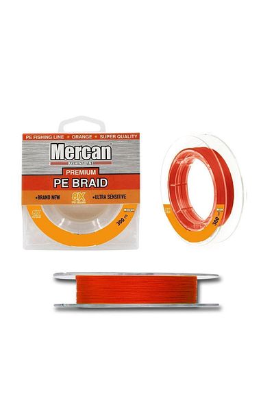 MERCAN MİSİNA Mercan Platinum Pe 8x Braid Thread 300 M Orange Reel Fishing Line