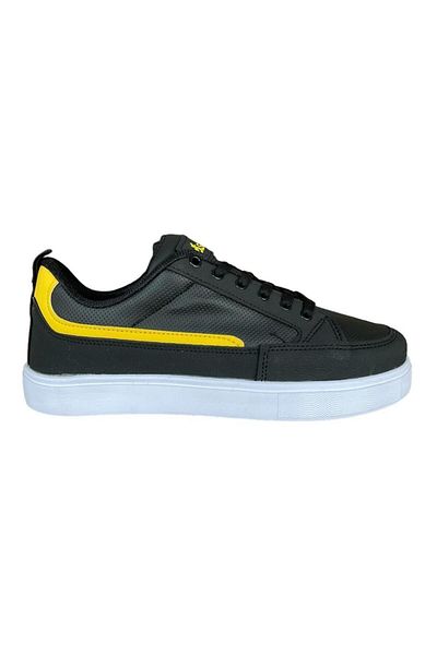 Liger Ανδρικά Casual Sports Sneaker Παπούτσια ΜΑΥΡΟ - ΚΙΤΡΙΝΟ