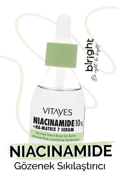 VITAYES Anti-Blemish Pore Tightening Niacinamide 10% and Hyaluronic Acid Skin Barrier Face Serum