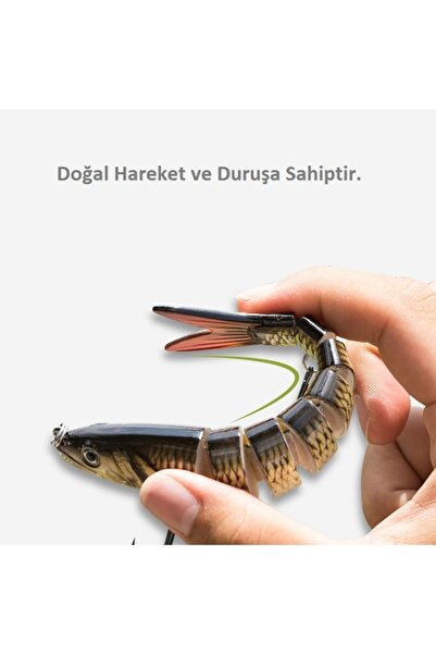 NELİEL 8 Eklemli 3d Görünümlü Spin Rapala 19gr 13,5cm Sahte Balık,maket Balık Wobblers Swimbaiti Yapaybalık