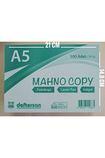 DEFTERSAN A5 Fotokopi Kağıdı 500 Adet 80 Gr. Siparişe Dikkat!!! A4'un Yarisid...