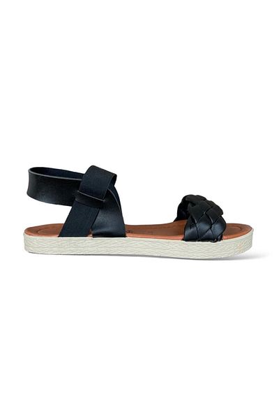Liger Sandale negre pentru damă casual - elastice și împletite