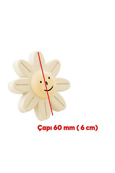 Badem10 Plastic Daisy Rose Lucky Moonstone Crem Mobilier Camera Copiilor Mâner Dulap Mâner Sertar Mâner