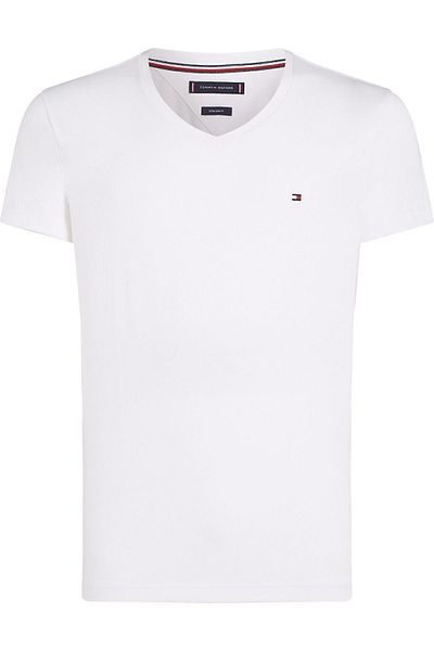 Tommy Hilfiger Men's Small Brand on the Chest with Flag Logo Cashmere and Organic Cotton V-neck Sleeves Brand Flag Log