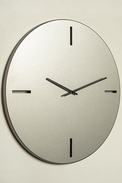 Artepera 46 Cm - Timeless Sessiz Metal Dekoratif Duvar Saati - Gümüş - Ev Ofis Salon Duvar Saatleri - Aps113