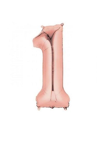 SYC PARTY 1 Year Old Foil Number Balloon 16 Inc 36 Cm Rose Color