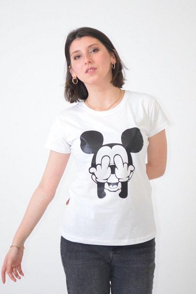 Koza Butik 8735 Tricou imprimat cu decolteu model