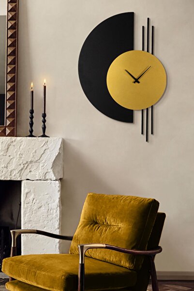 Artepera Eclipse Metal Sessiz Duvar Saati - 84 X 57 Cm - Modern Ev Dekorasyonları - Aps144