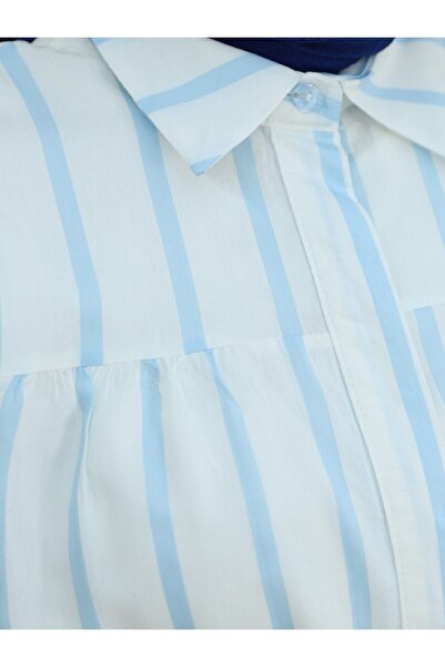HİJABAYA Thick Striped Shirt with Buckle and Belt
